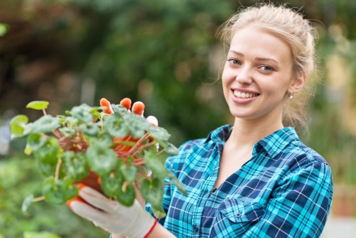 Inspection of landscaping work during a customer complaint review