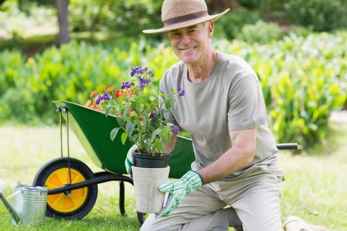 Reusable landscaping materials ready for charity donation or recovery