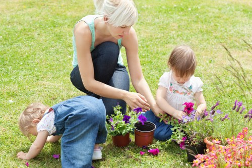 Client and contractor reviewing a landscaping booking